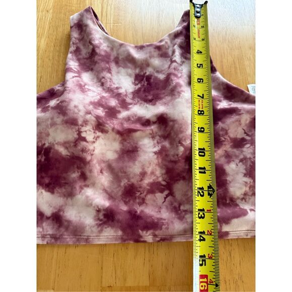 Athleta Conscious Crop Printed Sports Bra Just Dance Ballerina Gown Pink SZ M - Picture 8 of 10